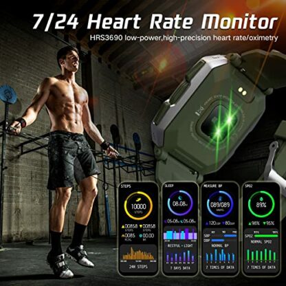 Slothcloud Smart Watches for Men,Fitness Activity Tracker Watch with Heart Rate Blood Oxygen Monitoring IP68 Waterproof 1.71 inch Full Touch Screen Smart Watch Compatible for iOS Android (Green) - Image 4
