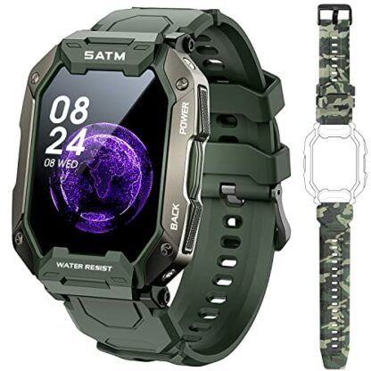 Slothcloud Smart Watches for Men,Fitness Activity Tracker Watch with Heart Rate Blood Oxygen Monitoring IP68 Waterproof 1.71 inch Full Touch Screen Smart Watch Compatible for iOS Android (Green) - Image 2