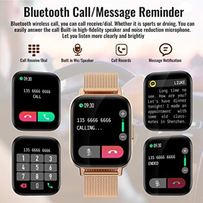 Smart Watch, 1.69" Full Touch Screen Fitness Tracker Watch with Heart Rate, Sleep Monitor, Message Notification,Customized Watch Face, Body Temperature,IP68 Waterproof Smartwatch for IOS Android - Image 3