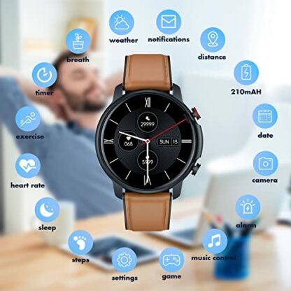 Smart Watch Men Fitness Tracker - 1.32" Full Touch Screen Smartwatch for Mens Activity Trackers with IP68 Waterproof Blood Pressure Heart Rate Sleep Monitor Step Sports Watches Compatible Android IOS - Image 3