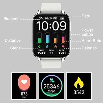 Smart Watch Men Women, 1.69" Fitness Tracker with Sleep/Heart Rate Monitor, Calorie/Step Counter Fitness Watch 24 Sports Modes, Shared GPS Smartwatch, I-PX68 Waterpoof Activity Tracker for Android iOS - Image 3