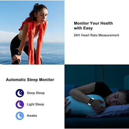 Smart Watch Men Women, 1.69" Fitness Tracker with Sleep/Heart Rate Monitor, Calorie/Step Counter Fitness Watch 24 Sports Modes, Shared GPS Smartwatch, I-PX68 Waterpoof Activity Tracker for Android iOS - Image 4