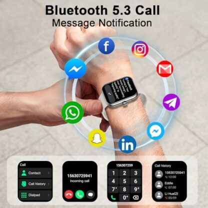 Smart Watch for Men Women (Answer/Make Call), 1.96"HD Screen Fitness Watch with Heart Rate/Sleep Monitor/SpO2/Pedometer, Activity Tracker 110+ Sport Modes, IP68 Waterproof Smartwatch for IOS Android - Image 3