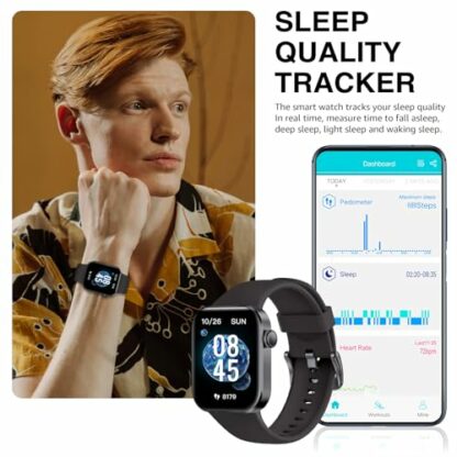 Smart Watch for Women Men Answer/Make Call,1.85"HD Screen Fitness tracker with Step Counter,140+ Sport Modes Smartwatch with Heart Rate Sleep Monitor,IP68 Waterproof Activity Tracker for Android iOS - Image 4