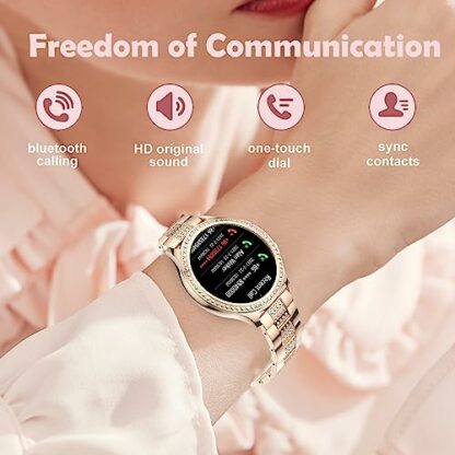 Smart Watch for Women Smartwatch for Android iOS Phones Make/Answer Calls Heart Rate Blood Pressure 100+ Sport Modes SMS Notification Pedometer Watch Custom Dial Diamond Watch for Ladies 3 Smart Watch for Women Smartwatch for Android iOS Phones Make/Answer Calls Heart Rate Blood Pressure 100+ Sport Modes SMS Notification Pedometer Watch Custom Dial Diamond Watch for Ladies - Image 3