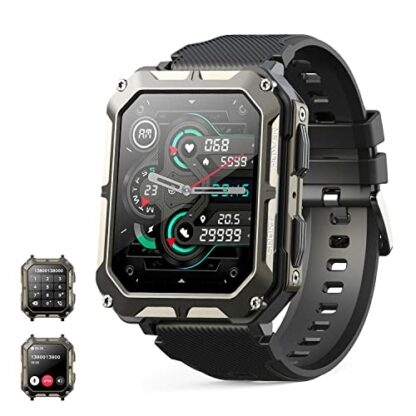 Smart watch military for men with call dials that can make calls and answer calls compatible for iOS Android , Fitness Activity tracker with IP68 5ATM Waterproof Ai voice, with 123 Sports Modes - Image 2