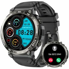 Smartwatch Fitness Watch for Men Digital: Bluetooth Call Answer Handsfree Waterproof Military Smart Watch Tracker Heart Rate Monitor Spo2 Calorie Sports Pedometer for iOS Android Phone