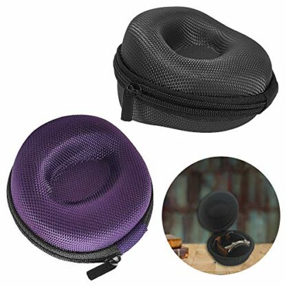 SourceTon Pack of 2 Watch Travel Case, Single Watch Box with Aluminium Zipper for Storage, Cushioned Round Portable Watch Case, Fits All Wristwatches and Smart Watches up to 50mm (Black & Purple) 2 SourceTon Pack of 2 Watch Travel Case, Single Watch Box with Aluminium Zipper for Storage, Cushioned Round Portable Watch Case, Fits All Wristwatches and Smart Watches up to 50mm (Black & Purple) - Image 2
