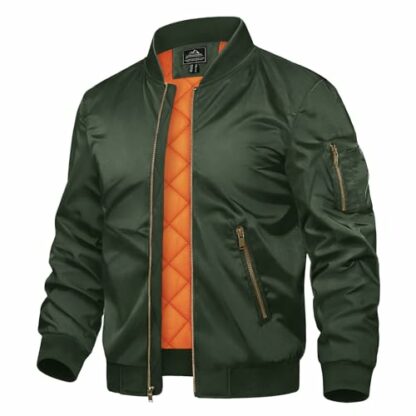 TACVASEN Men's Bomber Jacket Casual Winter Warm Windbreaker Outwear Full Zip Padded Lined Coats - Image 2
