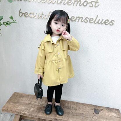 TAOJIAN Toddler Girls PU Faux Leather Jackets, Windbreaker Turn-Down Collar Long Sleeve Crop Tops Outerwear Coats for 1-6Y - Image 3