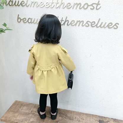 TAOJIAN Toddler Girls PU Faux Leather Jackets, Windbreaker Turn-Down Collar Long Sleeve Crop Tops Outerwear Coats for 1-6Y - Image 4