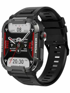 TELSA UK - Smart Watch Waterproof IP68 military style mens Sports & fitness digital Watch with Touch Screen display, Fitness Watch, Heart Rate, Step counter Smart Watch for men IOS & Android
