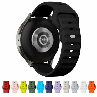 TStrap 20mm 22mm Silicone Watch Band for Men and Women, Adjustable Buckle, Quick Release, Black Sport Watch Strap Compatible with Smart Watches - Image 2