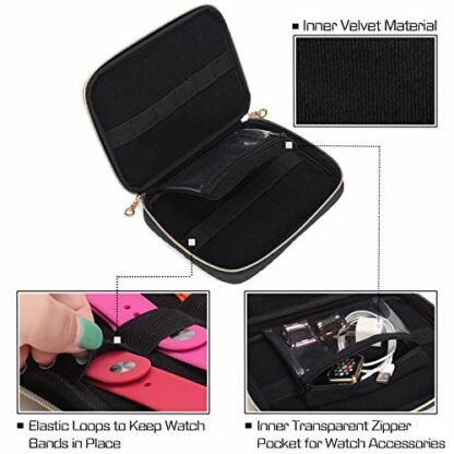 Teamoy Watch Strap Storage Case Holds 12pcs Watch Straps, Travel Organiser Bag for Watch Bands, Organiser Case Compatible for All Series Apple Watch Straps or Smart Watch Bands 3 Teamoy Watch Strap Storage Case Holds 12pcs Watch Straps, Travel Organiser Bag for Watch Bands, Organiser Case Compatible for All Series Apple Watch Straps or Smart Watch Bands - Image 3