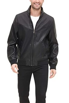 Tommy Hilfiger Men's Faux Leather Bomber Jacket