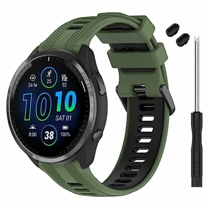 TopPerfekt Band Compatible with Garmin Forerunner 965, Soft Silicone Replacement Watch Band Strap for 965 Smart Watch for Women Men - Image 2