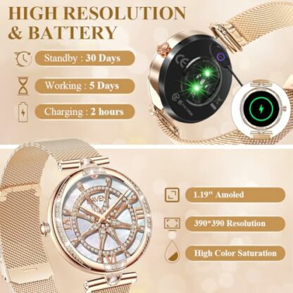Vicloon Smart Watch for Men Women(Answer/Make Calls), Bluetooth Smartwatches for Android 5.0 and IOS 10.0 and Above, Sports Fitness Watch with Blood Pressure/Heart Rate/Sleep Monitor 4 Vicloon Smart Watch for Men Women(Answer/Make Calls), Bluetooth Smartwatches for Android 5.0 and IOS 10.0 and Above, Sports Fitness Watch with Blood Pressure/Heart Rate/Sleep Monitor - Image 4