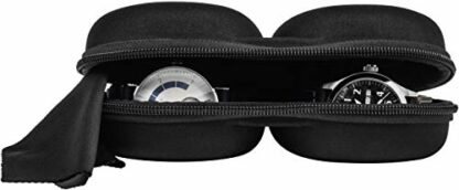 WATCHPOD Double Watch Travel Case Storage Holder Box for 2 Watches | Dual Tough Portable Protection w/Zipper Fits All Wristwatches & Smart Watches Up to 50mm (Black) 4 WATCHPOD Double Watch Travel Case Storage Holder Box for 2 Watches | Dual Tough Portable Protection w/Zipper Fits All Wristwatches & Smart Watches Up to 50mm (Black) - Image 4