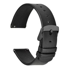 WOCCI Thin Flat Watch Straps for Smart Watch, Top Grain Leather, Quick Release, Replacement Bands for Men and Women, 18mm 20mm 22mm
