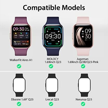 WalkerFit Smart Watch Band Compatible with MOLOCY Watch Aires A1, Q23 Sport Bands 42mm, Soft Silicone Waterproof Strap - Image 4