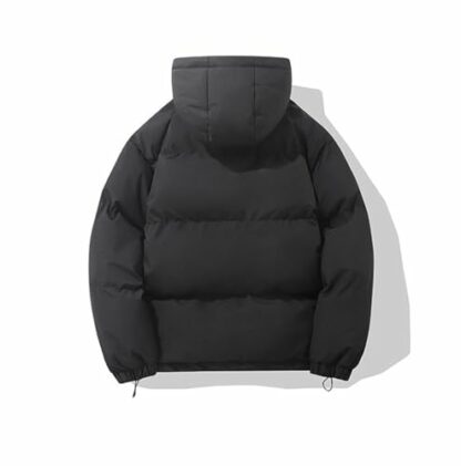 Winter Coats for Women UK Solid Color Hooded Winter Couple Korean Version of Loose Warm Padded Casual Bread Padded Jacket Down Jacket Junior Women Women's Autumn and Winter Season Cotton Clothes - Image 3