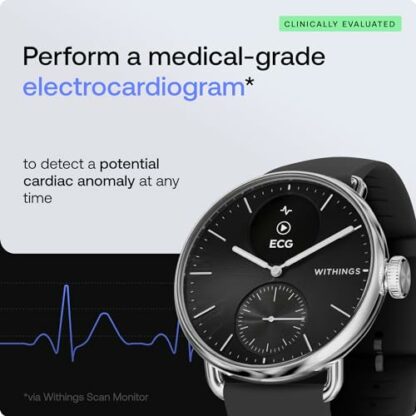 Withings ScanWatch 2, Hybrid Smartwatch Heart Health for Men & Women - ECG, SPO2, Temperature Monitoring, Sleep Tracking, Respiratory Health, Cycle Tracking, 30 Day Battery Life, iOS & Android - Image 4