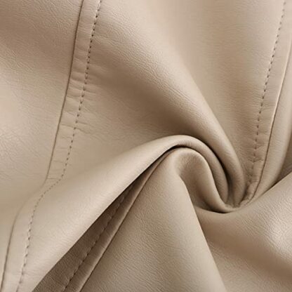 Women Leather Jacket Faux Motorcycle Coat Short Lightweight Pleather Crop Coat Fashion ZIpper Casual Leather Jackets And Windbreaker Women - Image 4