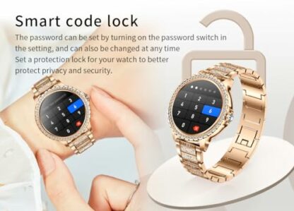 Women's Smartwatch with Bluetooth Calls, 20 Sports Modes Smart Watch with Sleep Heart Rate Monitor, Message Notifications, 1.32 Inches Diamond IP67 Women's Smartwatch Watch for Android iOS Rose Gold 4 Women's Smartwatch with Bluetooth Calls, 20 Sports Modes Smart Watch with Sleep Heart Rate Monitor, Message Notifications, 1.32 Inches Diamond IP67 Women's Smartwatch Watch for Android iOS Rose Gold - Image 4