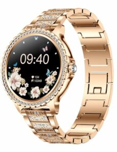 Women's Smartwatch with Bluetooth Calls, 20 Sports Modes Smart Watch with Sleep Heart Rate Monitor, Message Notifications, 1.32 Inches Diamond IP67 Women's Smartwatch Watch for Android iOS Rose Gold