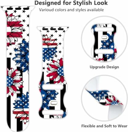 YAGEDOVIU Holiday Watch Bands Compatible Watch 38mm 40mm 41mm 42mm for Women Men, Adjustable Soft Silicone Replacement Smartwatch Wristband for SE Series 8/7/6/5/4/3/2/1 - Image 3