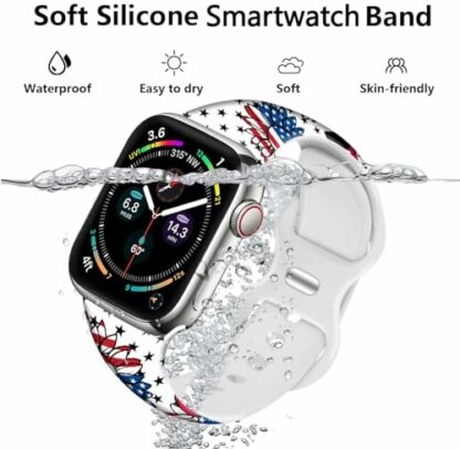 YAGEDOVIU Holiday Watch Bands Compatible Watch 38mm 40mm 41mm 42mm for Women Men, Adjustable Soft Silicone Replacement Smartwatch Wristband for SE Series 8/7/6/5/4/3/2/1 - Image 4