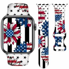 YAGEDOVIU Holiday Watch Bands Compatible Watch 38mm 40mm 41mm 42mm for Women Men, Adjustable Soft Silicone Replacement Smartwatch Wristband for SE Series 8/7/6/5/4/3/2/1