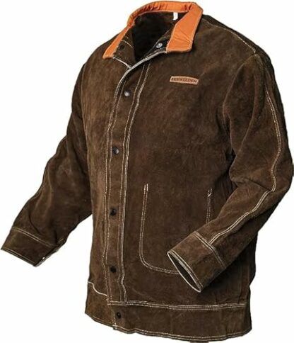 YESWELDER Leather Welding Jacket Heavy Duty Welder Jackets for Men and Women Heat Flame Resistant Welding Coat - Image 2