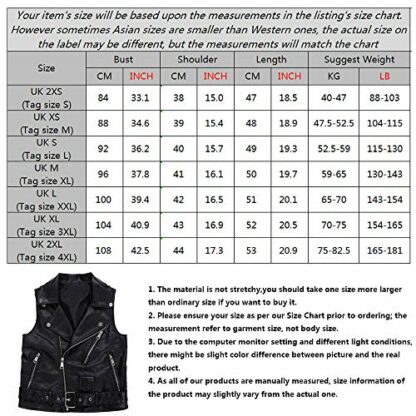 YM YOUMU Women's Faux Leather Black Waistcoat Gilet Biker Sleeveless Jacket Vintage Top - Image 3