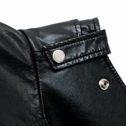 YM YOUMU Women's Faux Leather Black Waistcoat Gilet Biker Sleeveless Jacket Vintage Top - Image 4