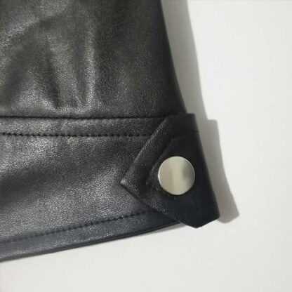 YUDATPG Men Faux Leather Jacket PU Motorcycle Bomber Slim Fit Soft Touch Classic Stand Collar Casual Zipped Coat Thicken Warm Windproof Thermal Windbreaker Plush - Image 4