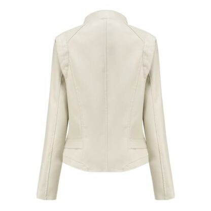 YYNUDA Leather Jacket Women Zip Up Biker Moto Jacket Short Bomber Jacket Motorcycle Jacket Outwear Coat - Image 4