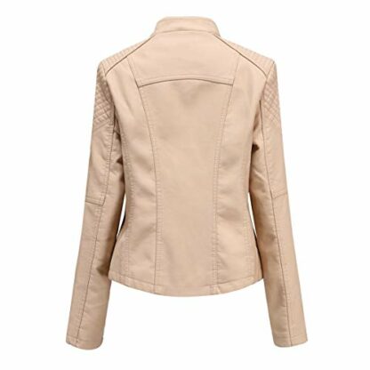 YYNUDA Women's Faux Leather Jacket Zip Up Moto Biker Classic Short Coat Floral Print - Image 3