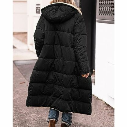Yinguo Winter Coats for Women UK Sale Ladies Fashionable Longline Warm Winter Coat Double Faced Long Sleeve Hooded Down Jacket Warm up Outfits - Image 4