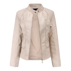chiguomaoyi Women's Short Faux Leather Jacket Motorcyclet Jacket Biker Fashion Jacket Coat