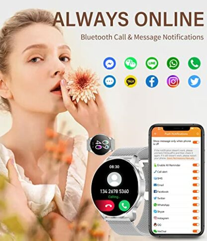 niolina Smart Watch for Women Men Bluetooth Call - Image 3