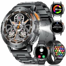 LIGE Military Smart Watch with Flashlight