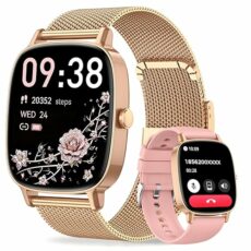 Gold Smart Watch for Women with Health Features