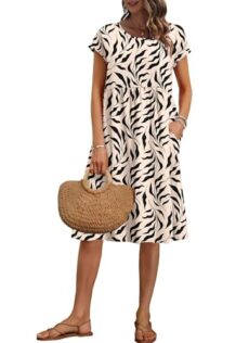AUSELILY Women's Summer Knee-Length Dress