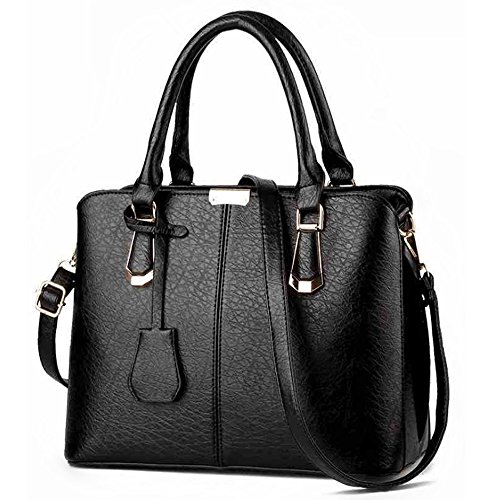 Women's Black Satchel Handbag w/ Adjustable Strap FiveloveTwo 1 FiveloveTwo Women's Satchel Handbag