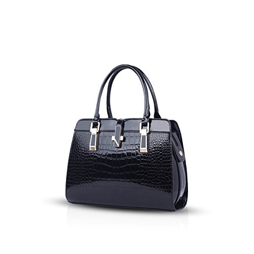 PU Leather Zipper Handbag with Strap, NICOLE & DORIS 1 Nicole&Doris Fashion Zipper Handbag for Women