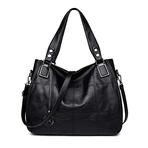 Large PU Leather Hobo Tote Handbag with Zipper Pockets Sacmill 1 Sacmill Ladies Large Leather Handbag