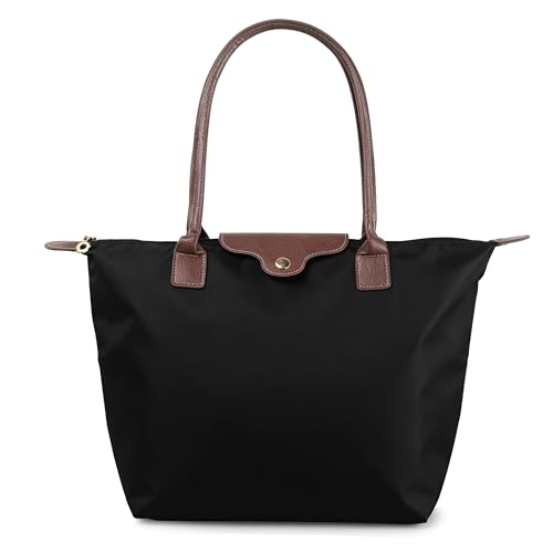 Foldable Waterproof Nylon Tote Bag with Zip Pocket - ZhengYue 1 ZhengYue Nylon Tote Bags for Women