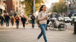 How to find the perfect Bluetooth Earbuds today? 11 Woman wearing wireless earbuds while walking in a city
